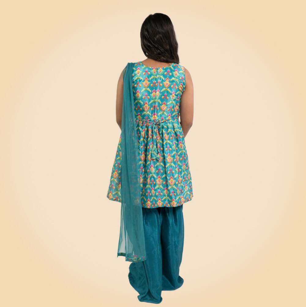 Girls printed kurta sharara set - Image 3