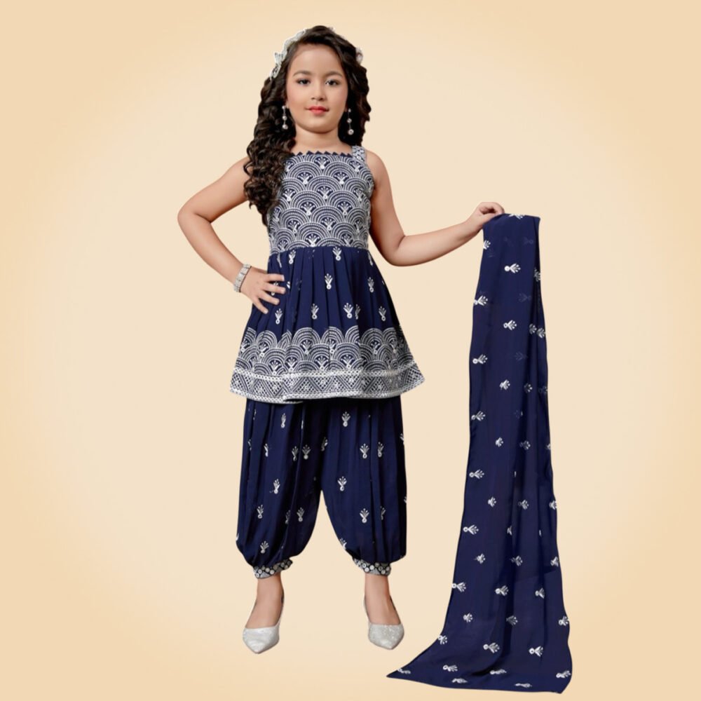 Girls afgani kurta dhoti set
