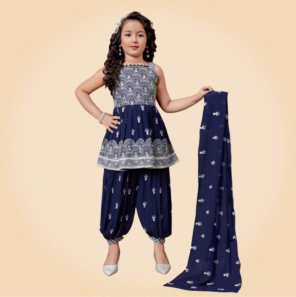 Girls afgani kurta dhoti set
