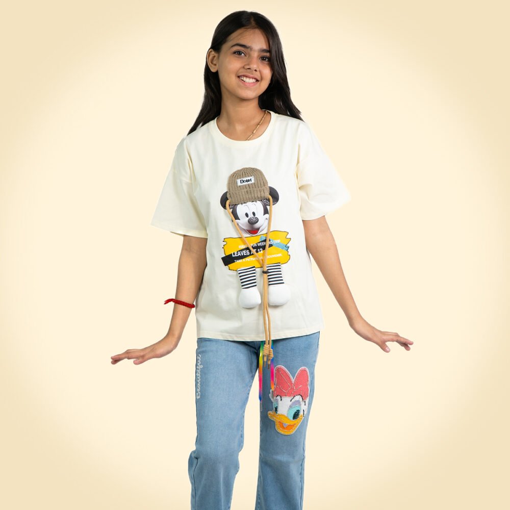 Trendy Micky Mouse Cartoon Graphic T-Shirt