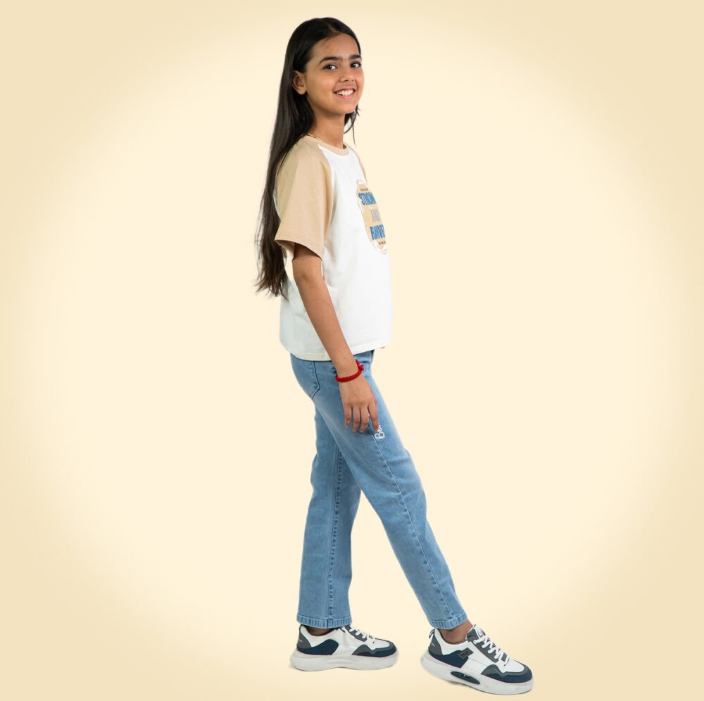 Trendy Graphic Slogan T-Shirt for Girls – Casual Cotton Tee - Image 2