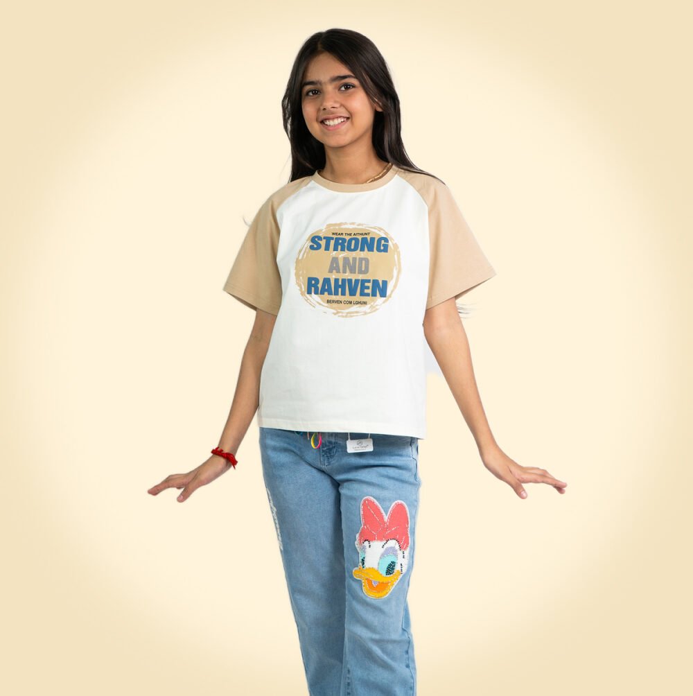 Trendy Graphic Slogan T-Shirt for Girls – Casual Cotton Tee - Image 5