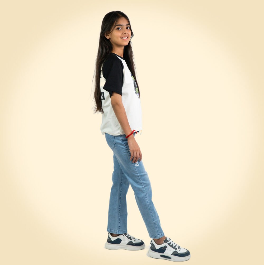 Trendy Graphic Slogan T-Shirt for Girls – Casual Cotton Tee - Image 3
