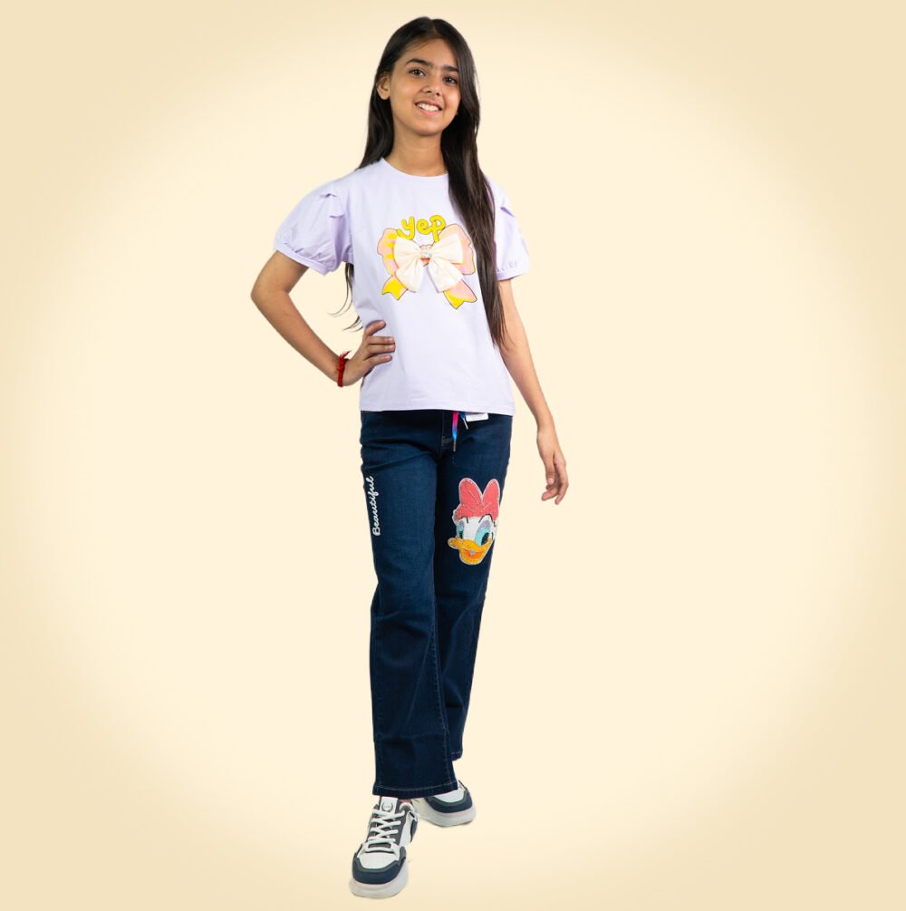 Girls Cartoon Print T-Shirt – Cute & Comfortable Cotton Tee for Kids - Image 5