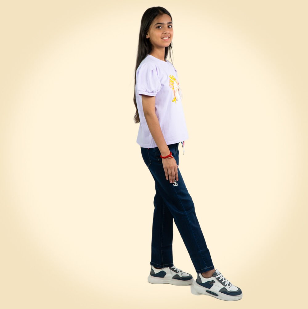 Girls Cartoon Print T-Shirt – Cute & Comfortable Cotton Tee for Kids - Image 4