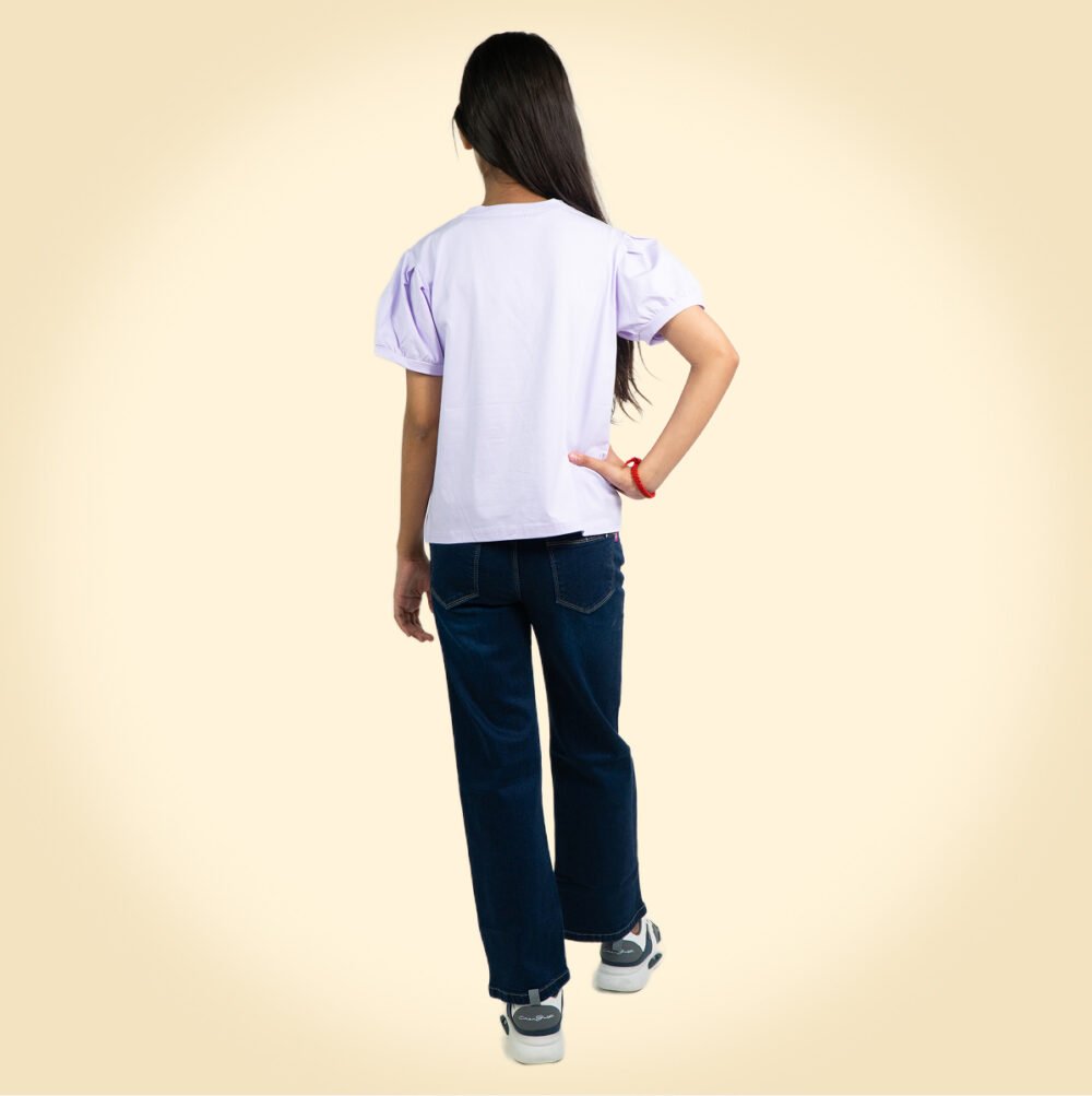 Girls Cartoon Print T-Shirt – Cute & Comfortable Cotton Tee for Kids - Image 3