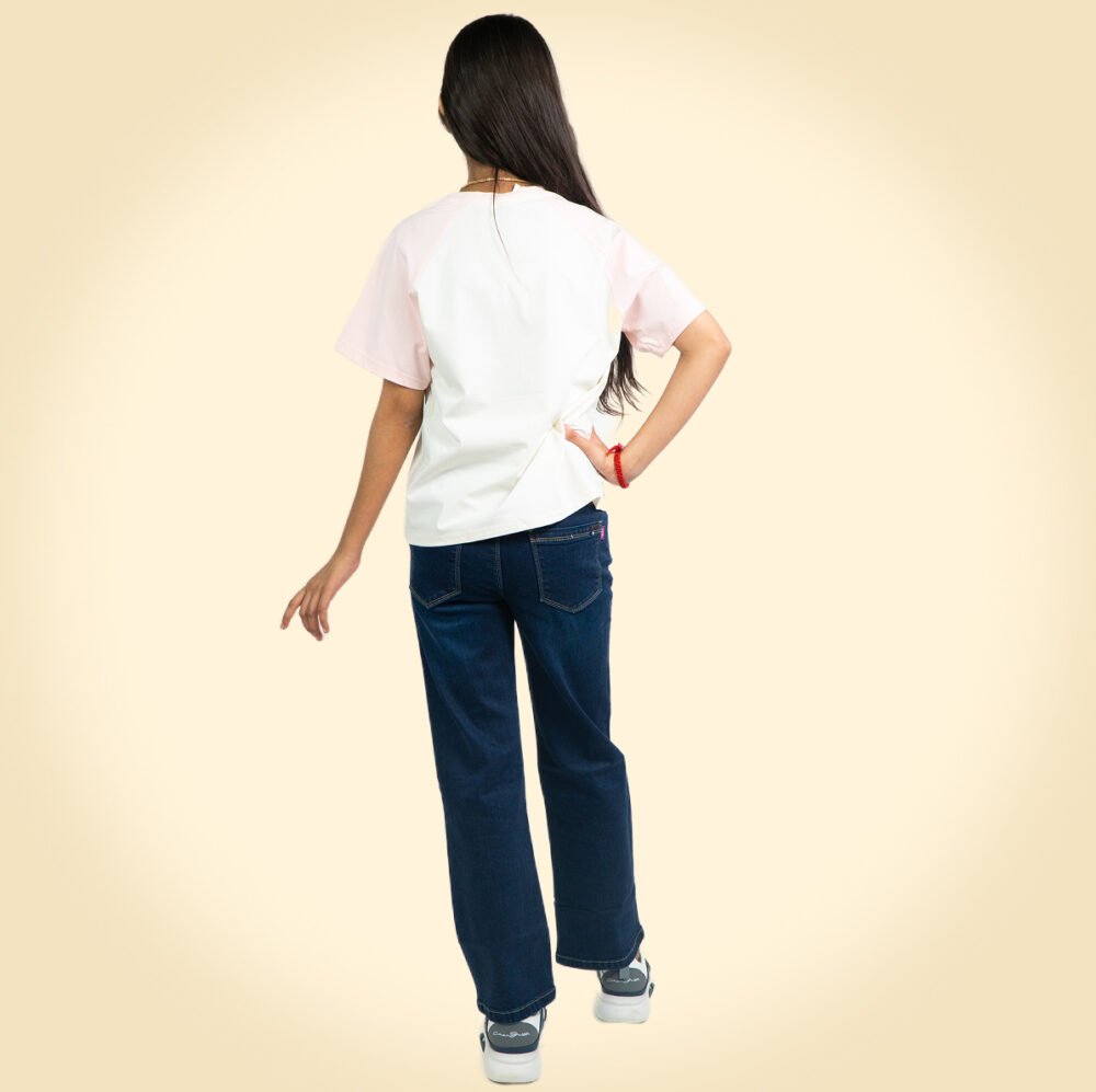 "Trendy Pink & White Question Mark Graphic T-Shirt for Girls – Casual & Comfortable Wear" 👕✨ - Image 3