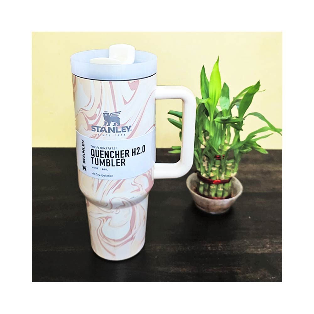 Stanley Quencher H2.0 FlowState Tumbler – 40 oz Marble Finish | Hot & Cold for 18 Hours