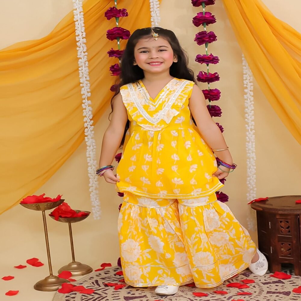 Elegant Girls Yellow Sharara Set