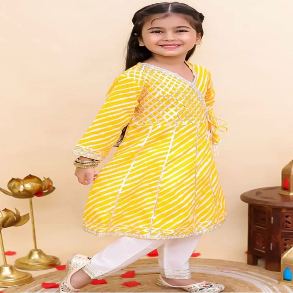 Elegance Yellow Kurti Pant Set - Image 4