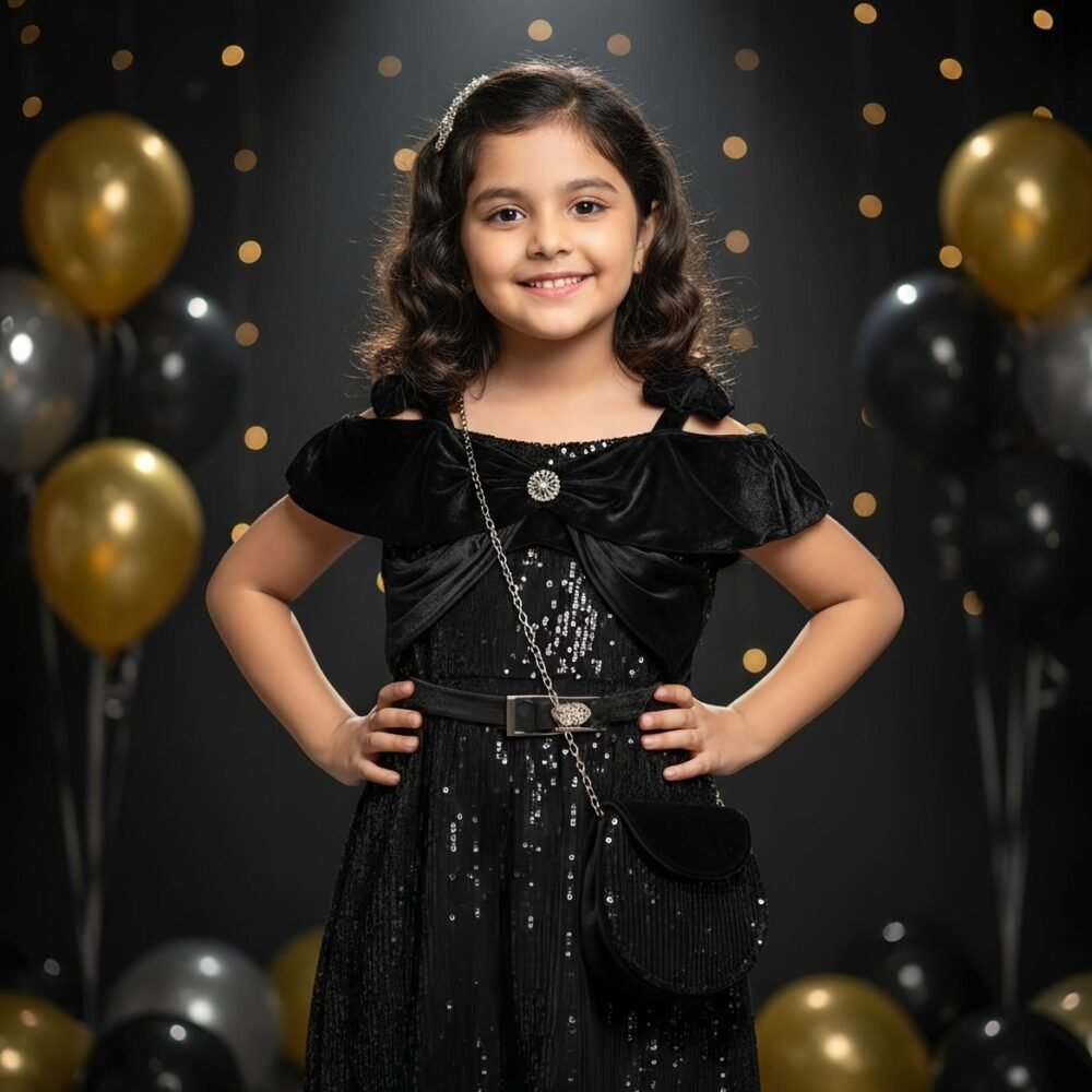 Velvet Charm Sequin Dress for Girl